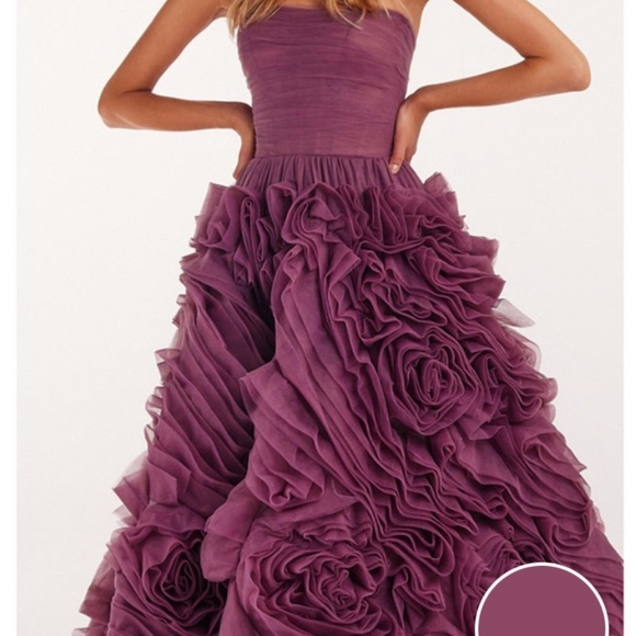 Designer Dress - Wine Color - Picture 2 of 5